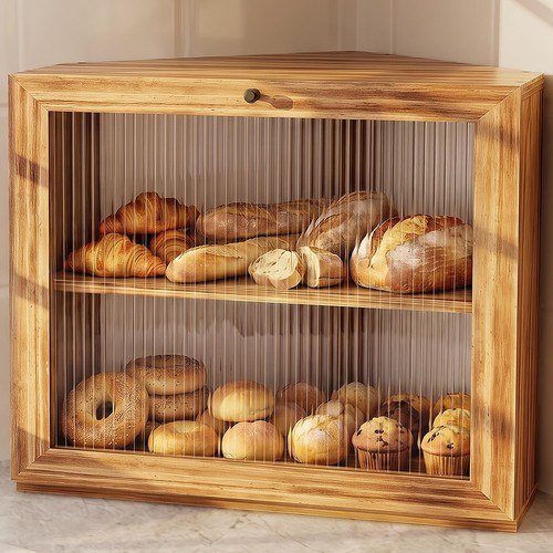 Corner bread box for kitchen - for,