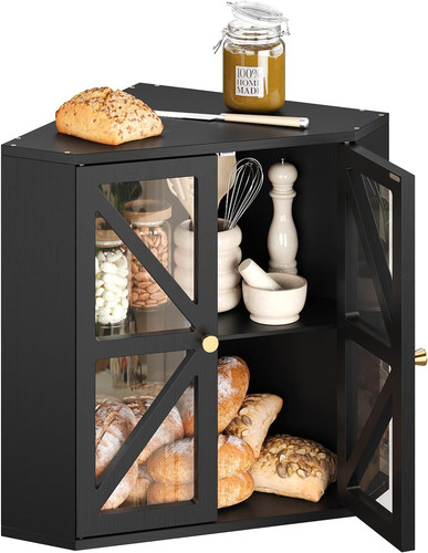 Corner bread box for kitchen - corner,
