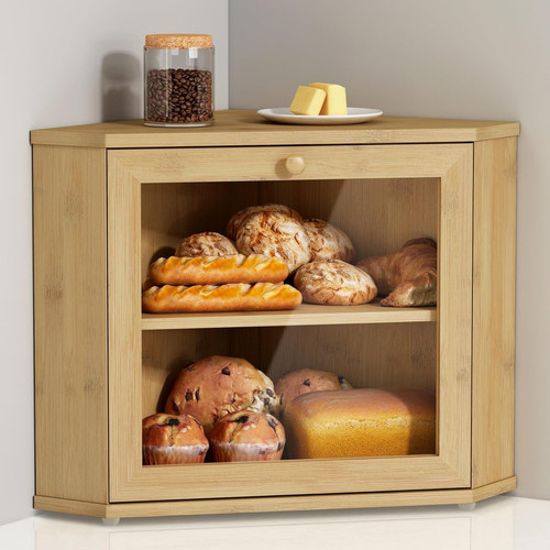 Bamboo corner bread box - bread, for