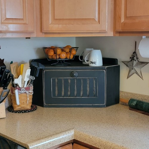 Solid wood corner breadbox - solid,