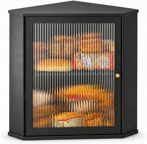 Wooden corner bread box - wooden,