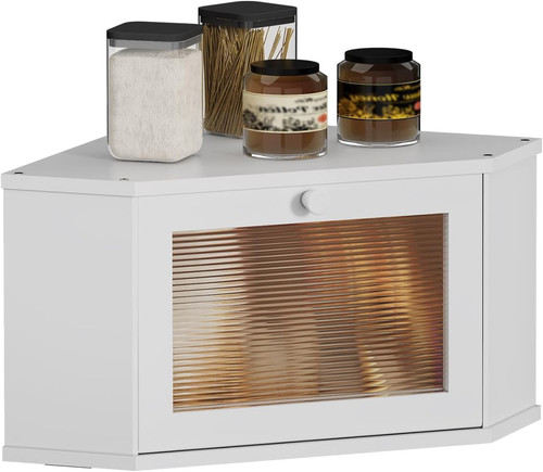 Corner bread box for kitchen - for,