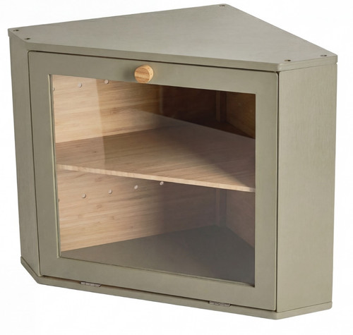 Corner bamboo bread bin double - corner,