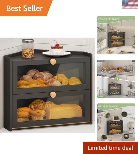 Corner bread box for kitchen - bread,