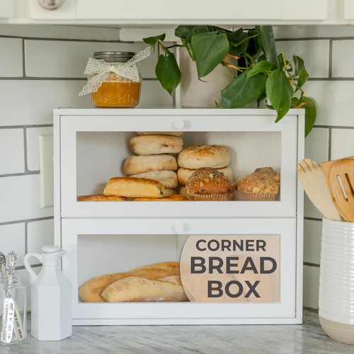 Bakedbin corner bread box for - bread,