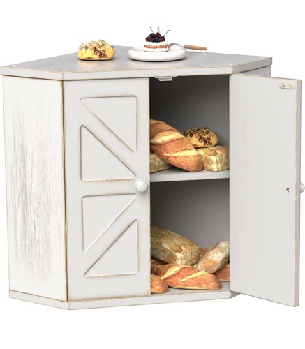 Corner bread box for kitchen - corner,