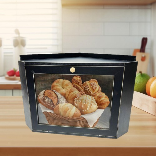 Corner bread box rustic wooden - box,