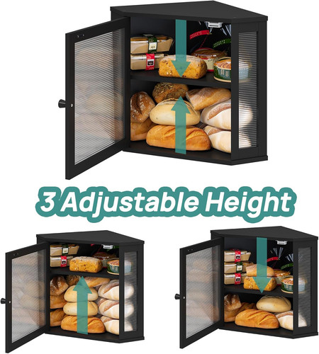 Corner bread box for kitchen - corner,
