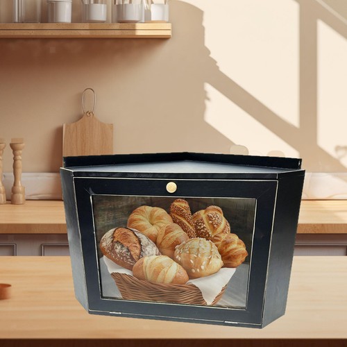 Corner bread box - box, wooden