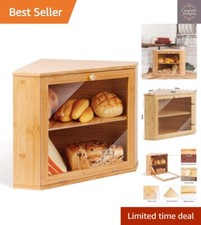 Rustic Bamboo Corner Bread Box
