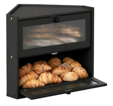 2 Tier Black Bread Bin Large