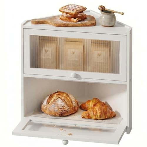 White corner bread box tier - white, box,2