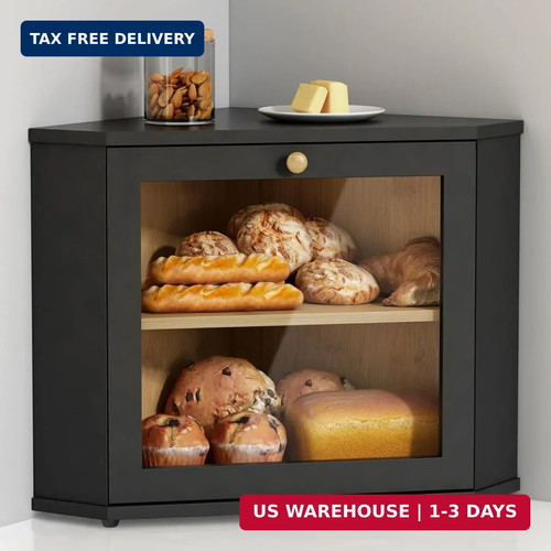 Corner bread box for kitchen - bread,