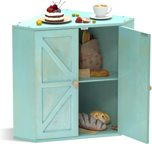 Corner bread box for kitchen - box,