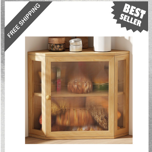 Bamboo corner bread box - box, for