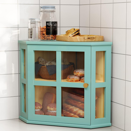 Bamboo corner bread box - corner,