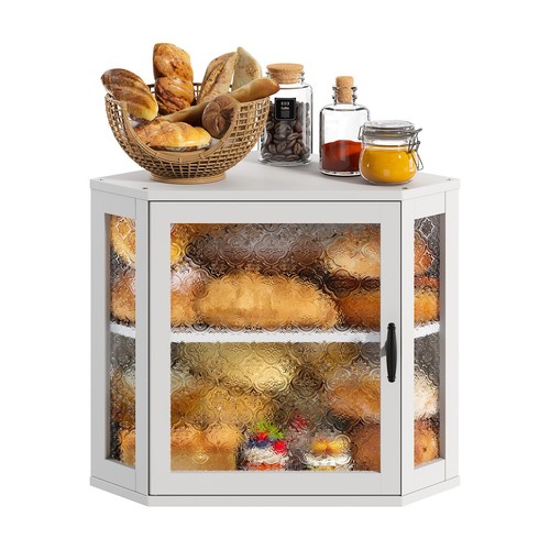 White corner bread box - corner,
