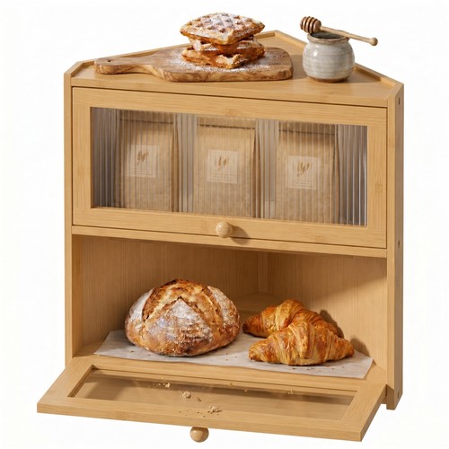 Corner bread box for kitchen - corner,