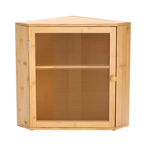 Corner bamboo bread box - corner,