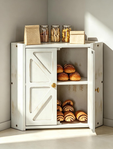 Corner bread box for kitchen - bread,