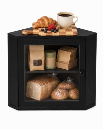 Black corner bread box - bread, 2