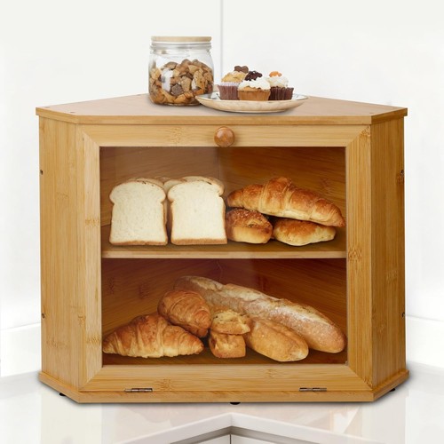 Corner bread box for kitchen - corner,