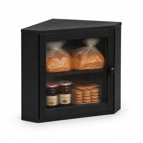 Black corner bread box - black, tier