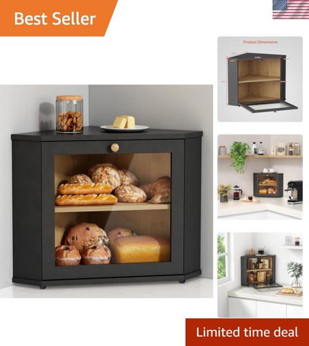 Corner bread box for kitchen - corner,